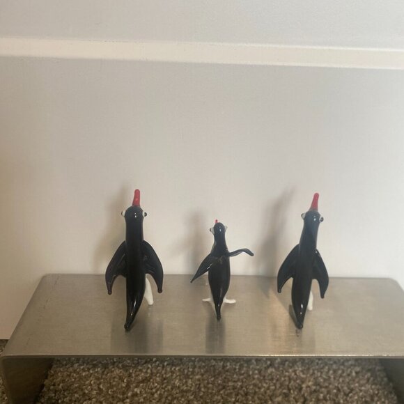Set of 3 Vintage‎ Blown Glass Penguins - Picture 3 of 8